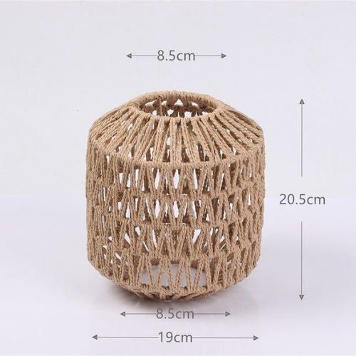 Bohemian Handwoven Wicker Pendant Lamp Shade: A Natural Touch of Rattan and Paper Rope for Your Home