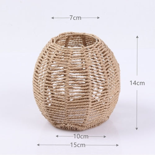 Bohemian Handwoven Wicker Pendant Lamp Shade: A Natural Touch of Rattan and Paper Rope for Your Home