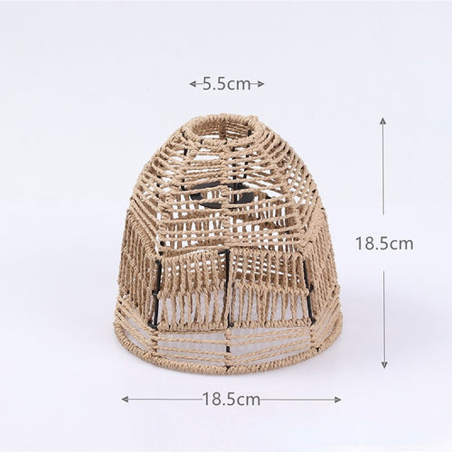 Bohemian Handwoven Wicker Pendant Lamp Shade: A Natural Touch of Rattan and Paper Rope for Your Home