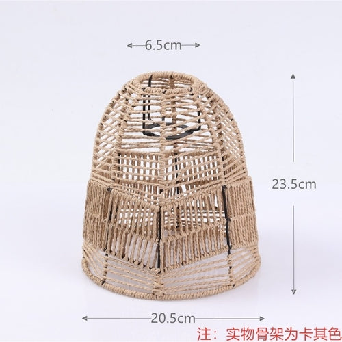 Bohemian Handwoven Wicker Pendant Lamp Shade: A Natural Touch of Rattan and Paper Rope for Your Home
