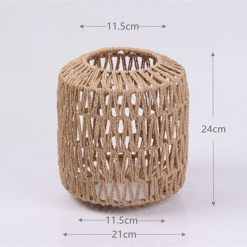 Bohemian Handwoven Wicker Pendant Lamp Shade: A Natural Touch of Rattan and Paper Rope for Your Home