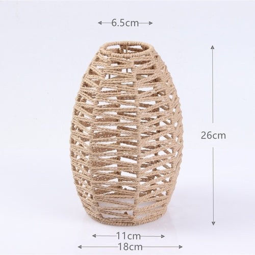 Bohemian Handwoven Wicker Pendant Lamp Shade: A Natural Touch of Rattan and Paper Rope for Your Home