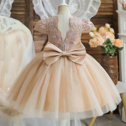 Elegant Pink Princess Dress for 12 Month Old Baby Girl's First Birthday