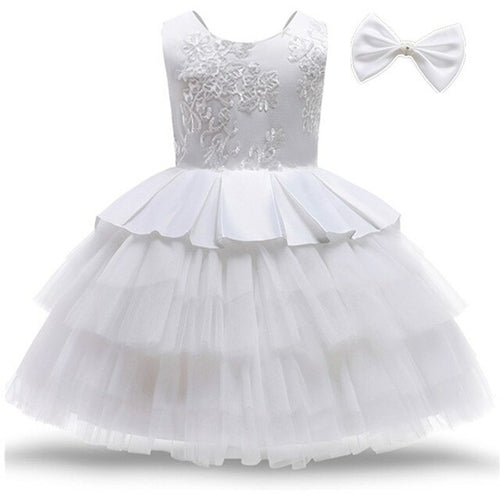 Toddler Girls White Weddings Party Princess Dresses Elegant Kids
