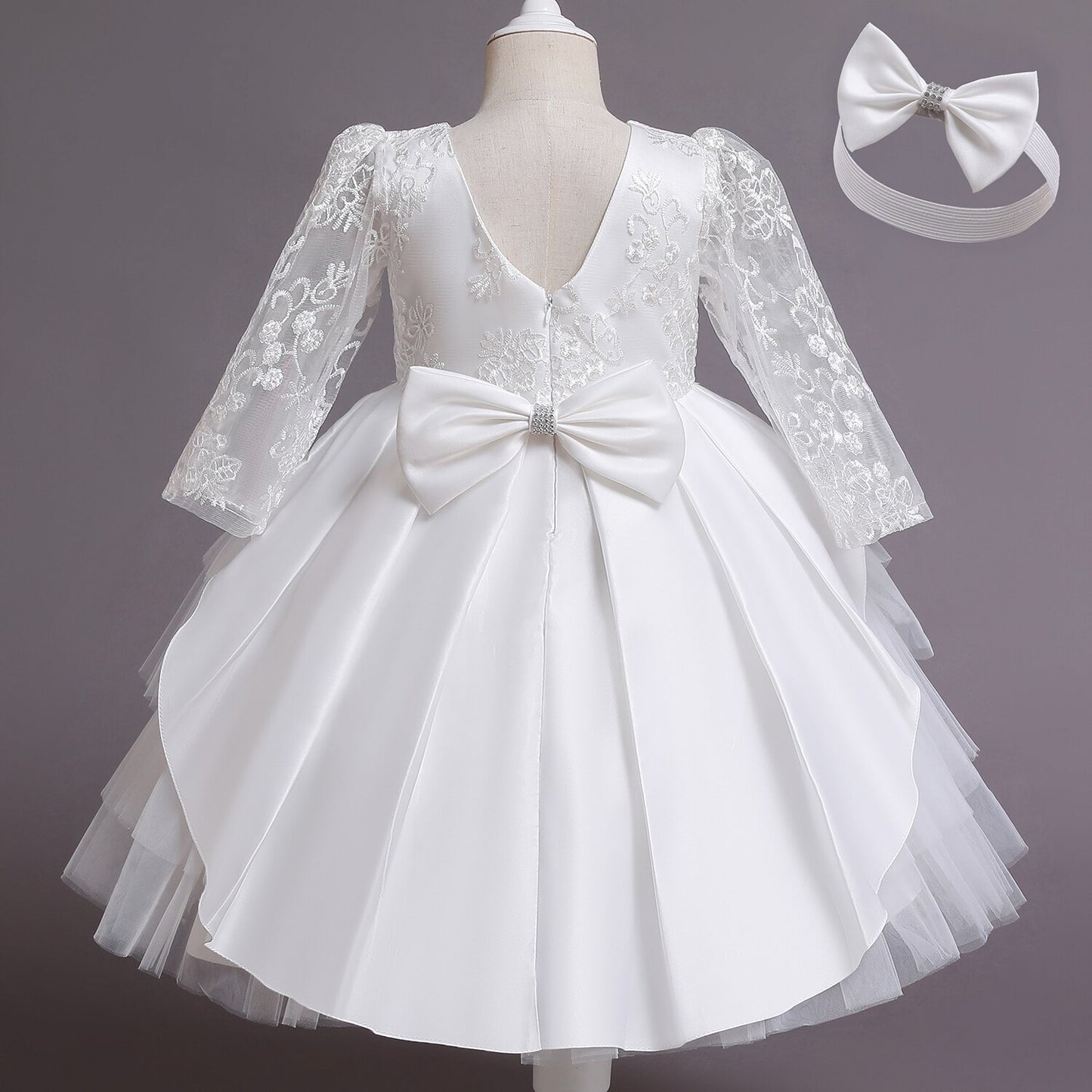 Toddler Girls White Weddings Party Princess Dresses Elegant Kids