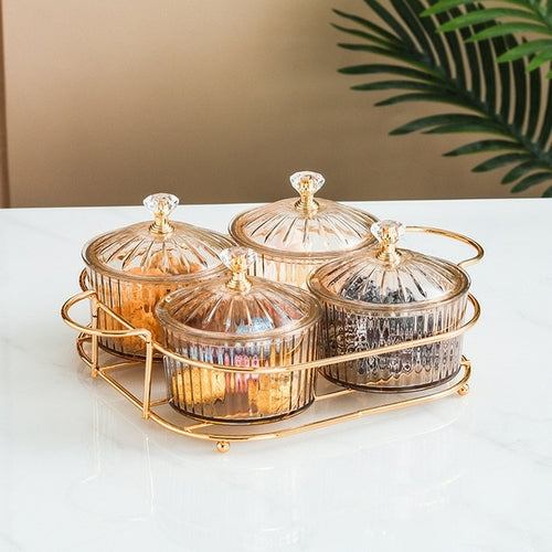 Nordic Style Transparent Round Fruit Dish for Dried Fruit and Snack Presentation