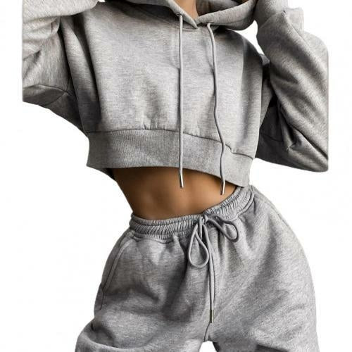 2022- White Sexy Hoodies Pants Set Tracksuit