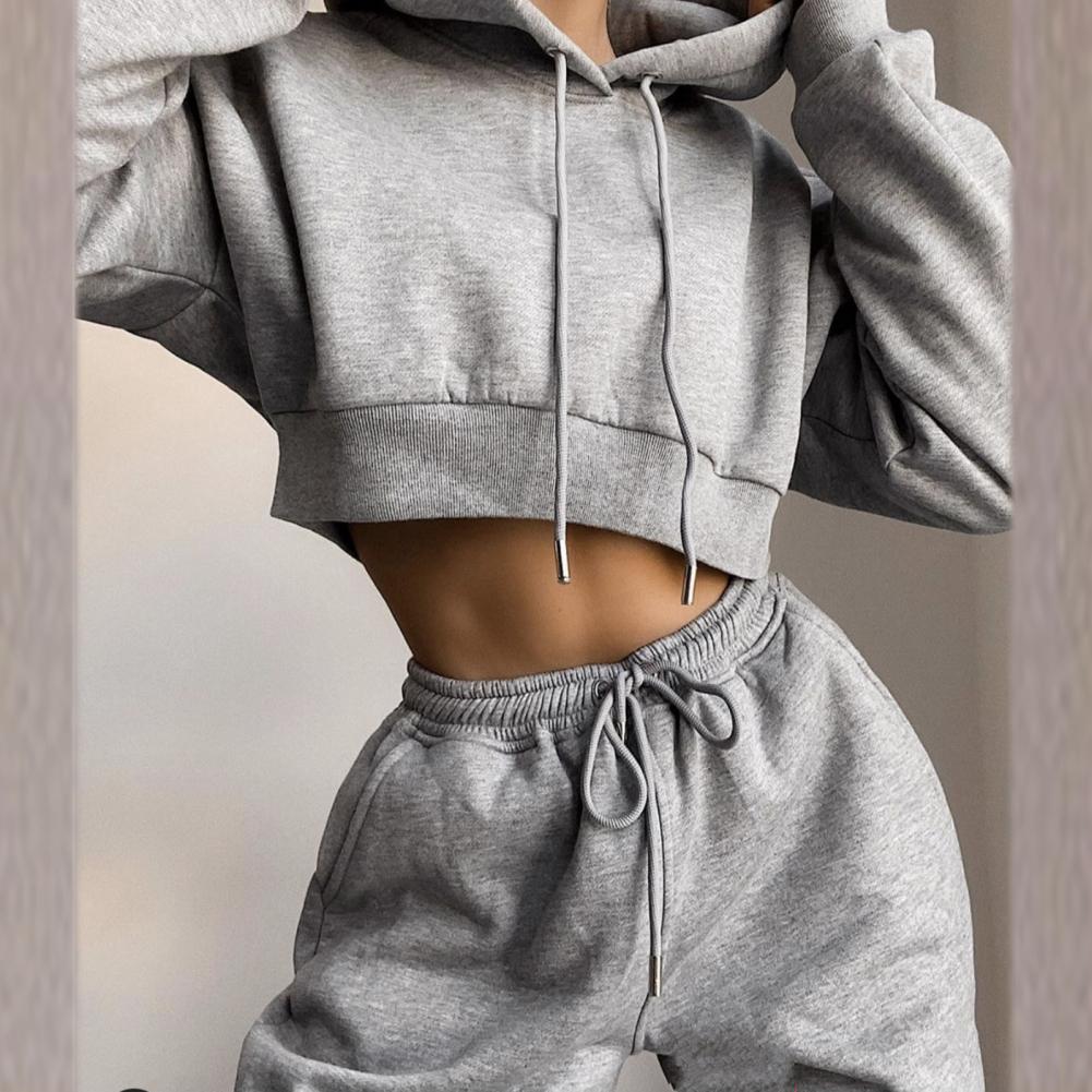 2022- White Sexy Hoodies Pants Set Tracksuit