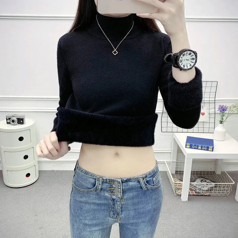 Stay Stylish and Warm this Winter with our Women's Solid Turtleneck