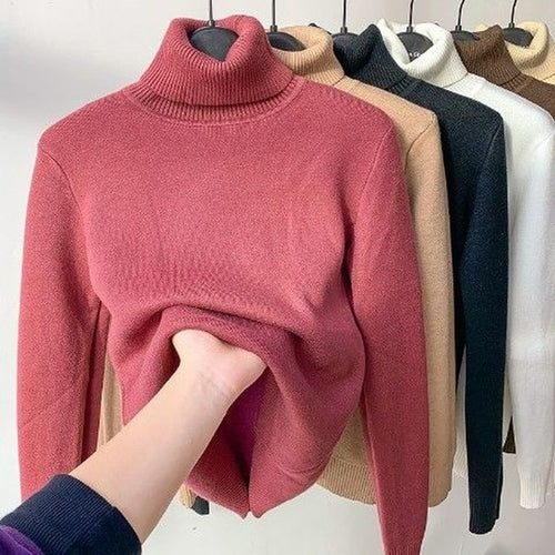Stay Stylish and Warm this Winter with our Women's Solid Turtleneck