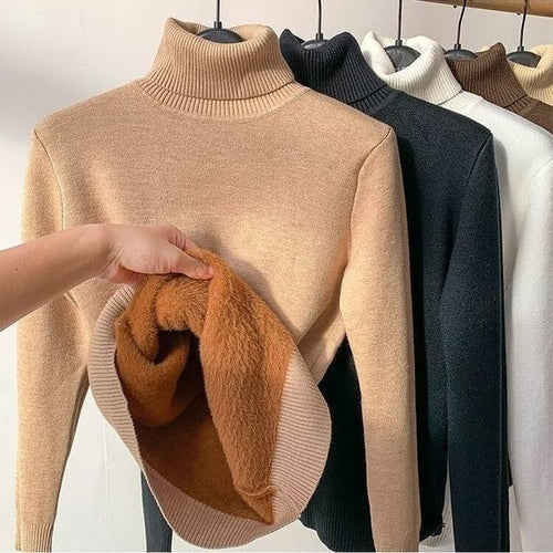 Stay Stylish and Warm this Winter with our Women's Solid Turtleneck