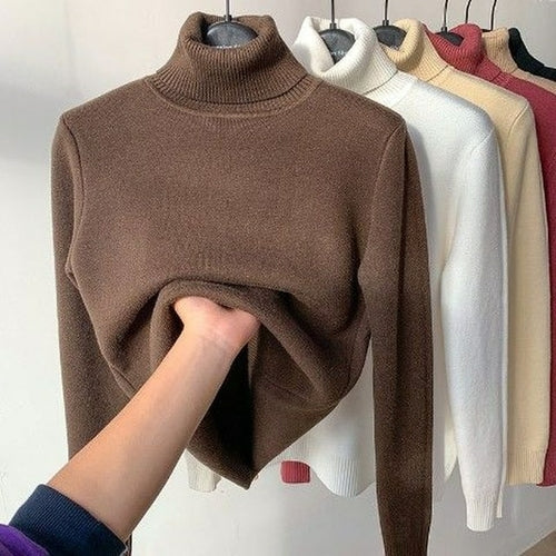 Stay Stylish and Warm this Winter with our Women's Solid Turtleneck