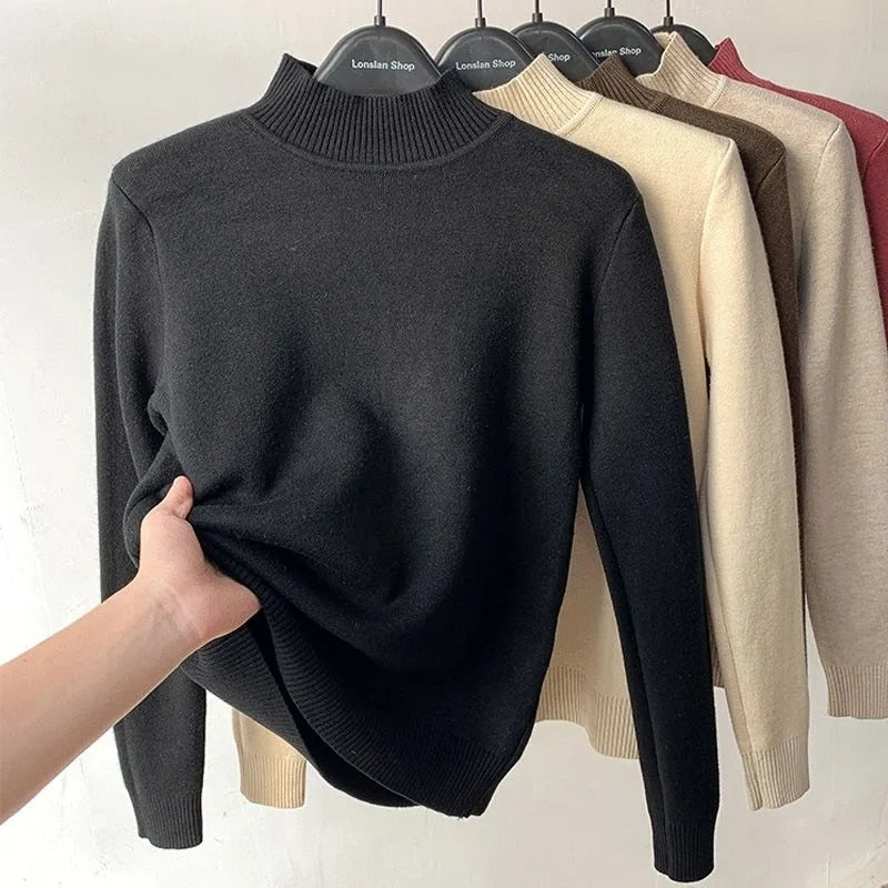 Stay Stylish and Warm this Winter with our Women's Solid Turtleneck