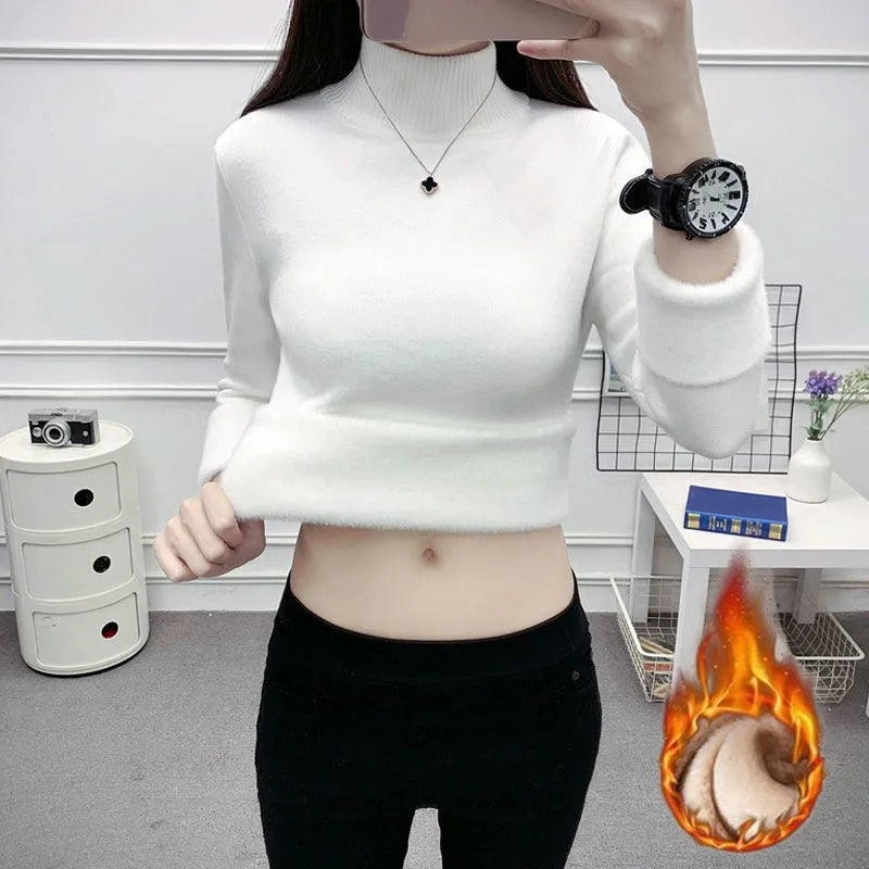 Stay Stylish and Warm this Winter with our Women's Solid Turtleneck