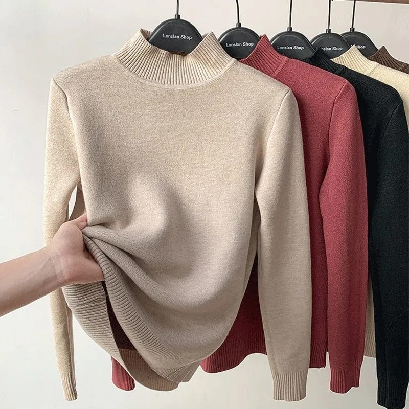 Stay Stylish and Warm this Winter with our Women's Solid Turtleneck