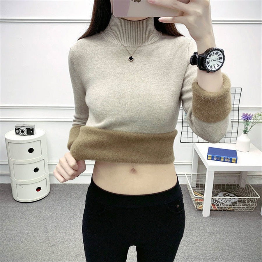 Stay Stylish and Warm this Winter with our Women's Solid Turtleneck