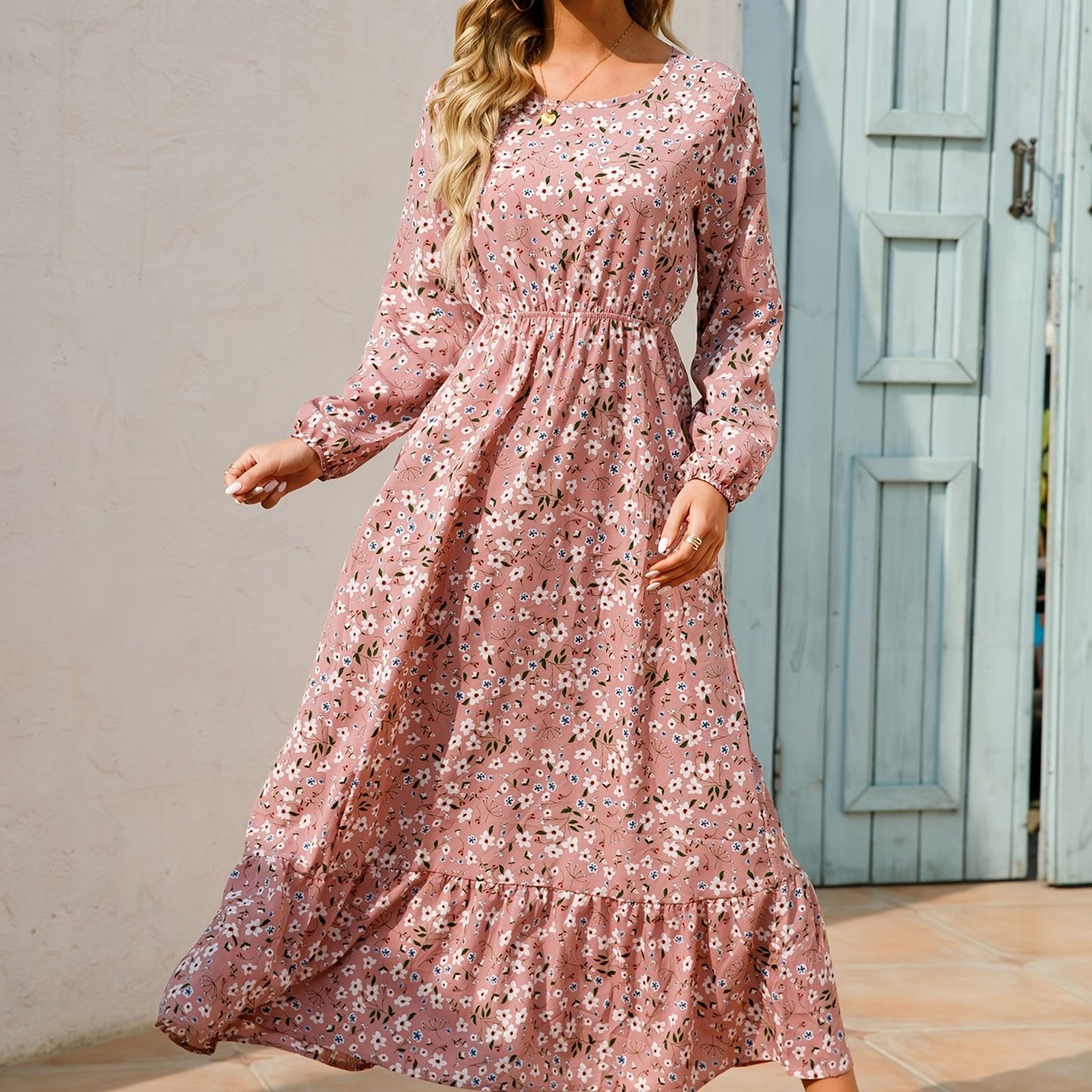 Bohemian Flowy Ruffle Long Dress