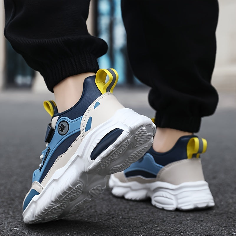 Boys Breathable Lightweight Platform Walking Sneakers