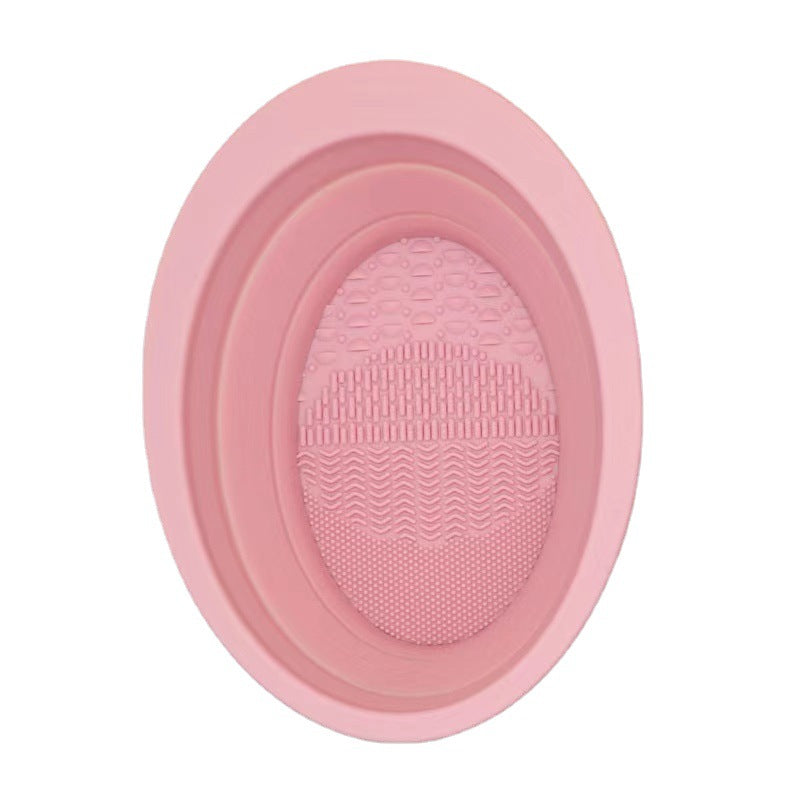 Foldable Silicone Washing Brush & Beauty Egg Bowl Makeup Brush Cleaning Pad - A Gift for Friends and Family, Perfect for Travel and Business Trips