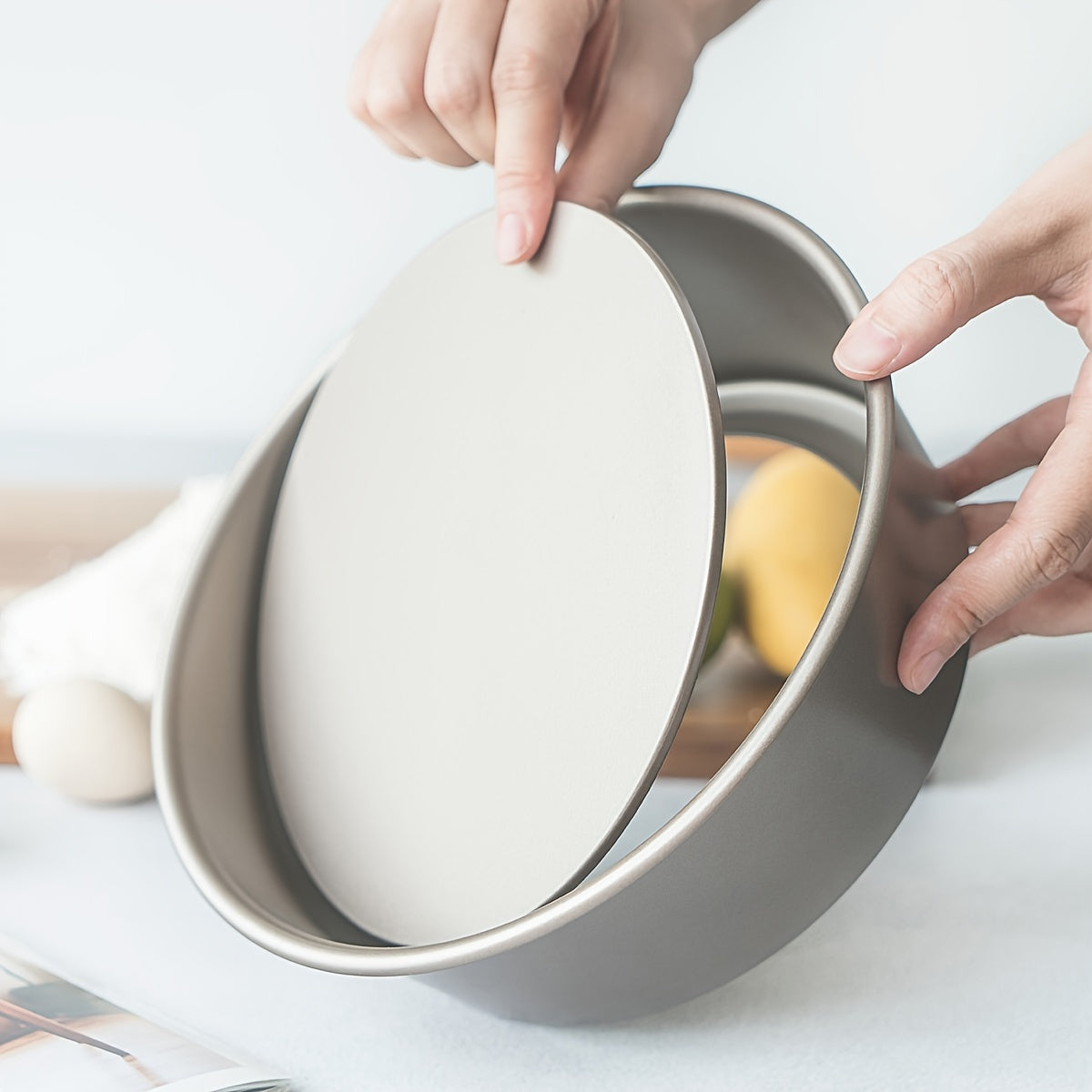 8-Inch Non-Stick Round Cake Pan with Removable Base