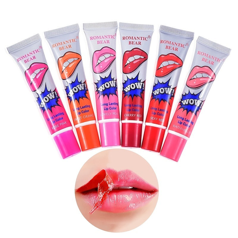 Moisturizing Peel-Off Liquid Lipstick - 6 Colors, Waterproof, Long-lasting, Lip Gloss Mask, Makeup Tear Pull Lip Lint Cosmetics