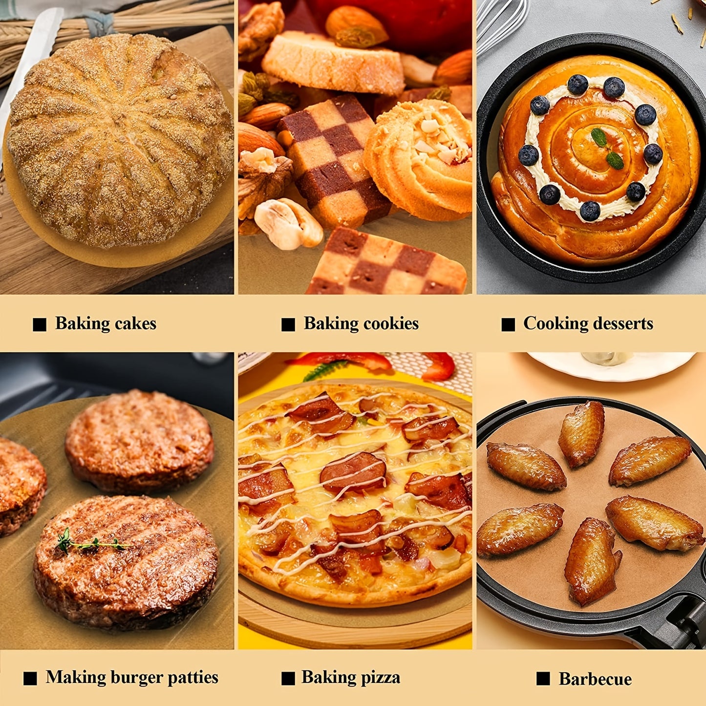 100pcs 8 Inch Non-Stick Baking Paper for Cake Pan, Air Fryer, Spring Pot, Bamboo Steamer, and More