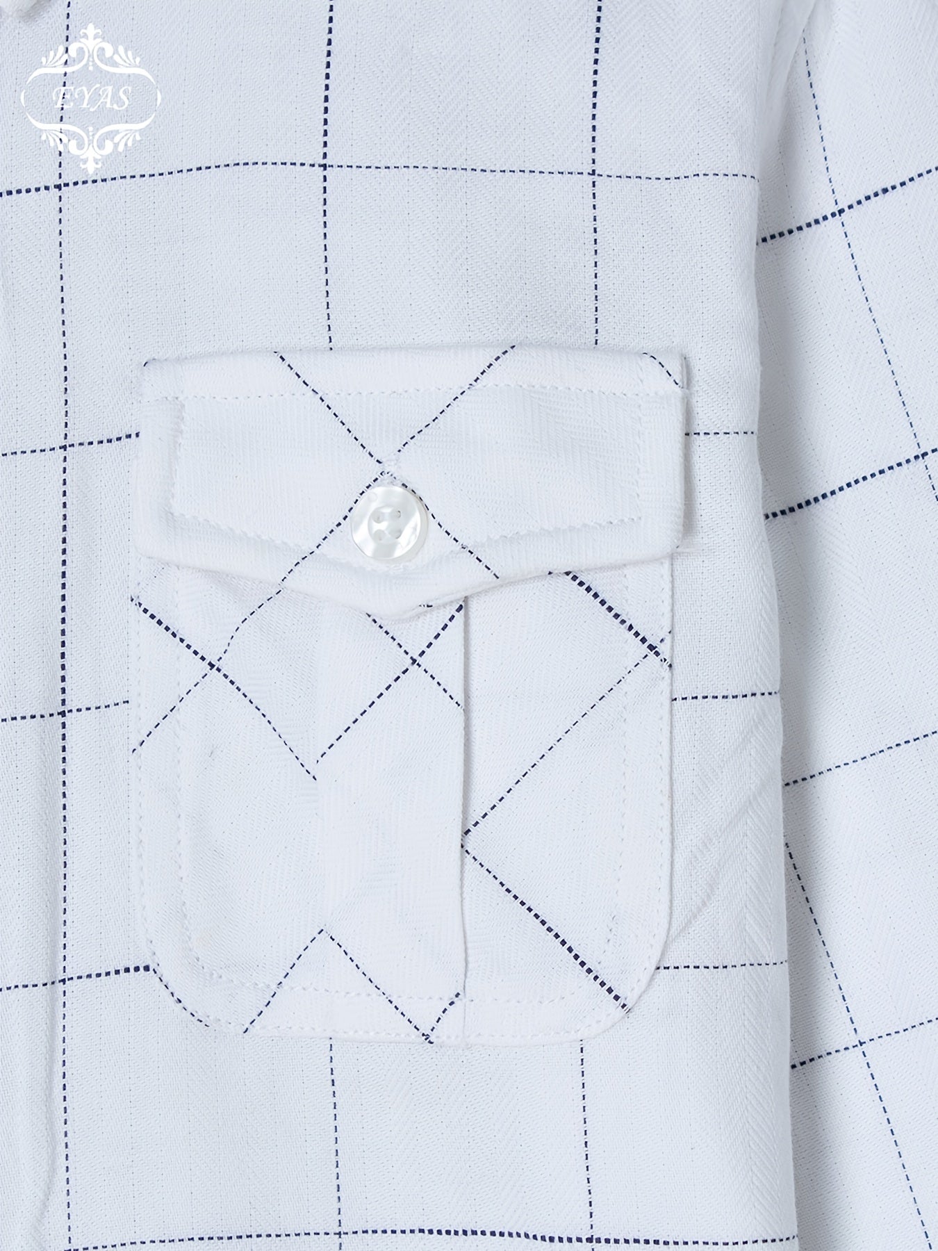 Boys' Casual Cotton Plaid Shirt with Pocket