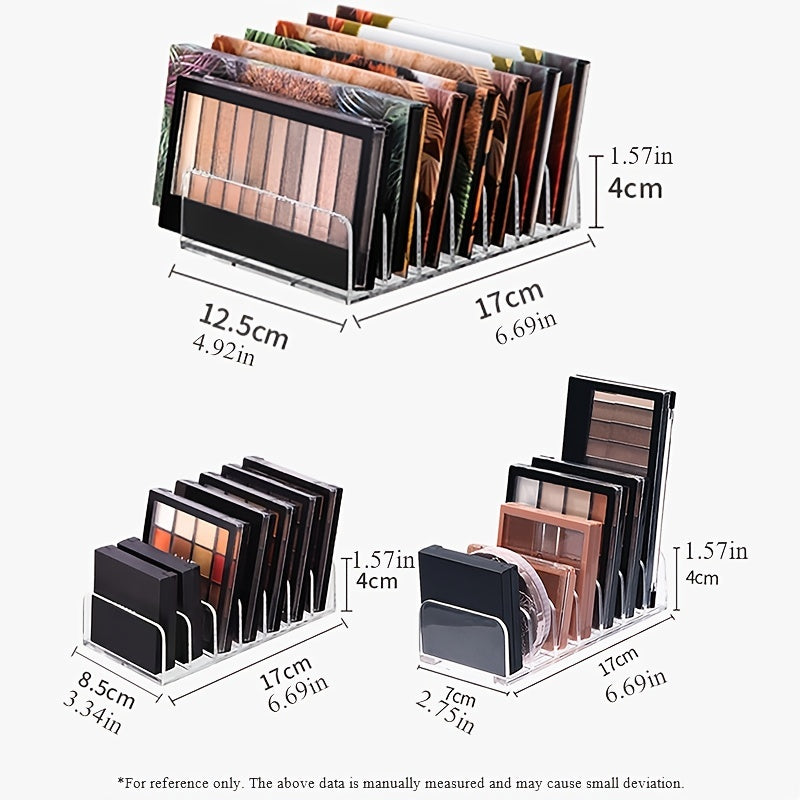 Eyeshadow Palette Organizer: Acrylic Divided Makeup Palette Organizer Holder, Christmas Gift for Girls and Women