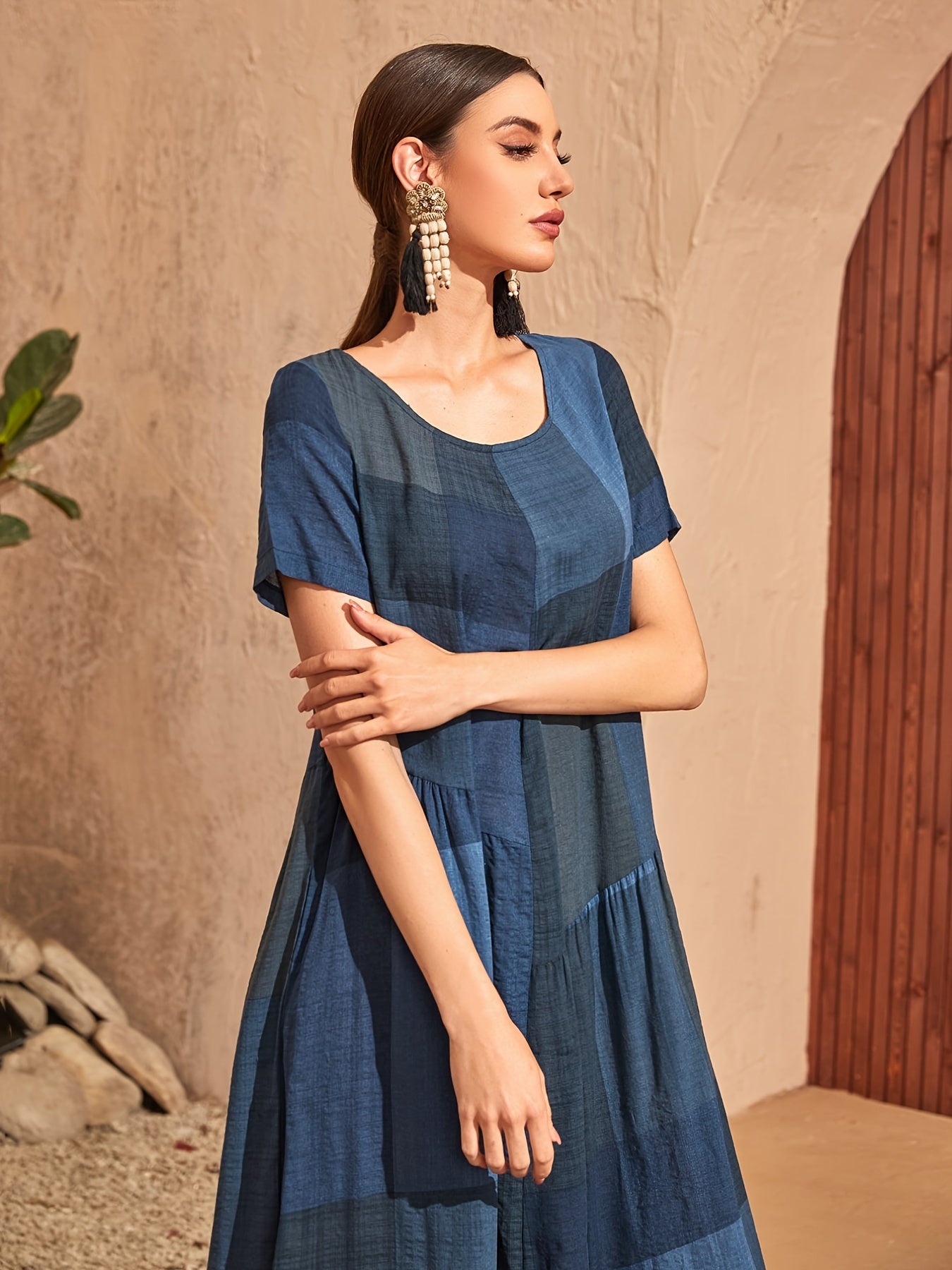 Loose Color Block Dress