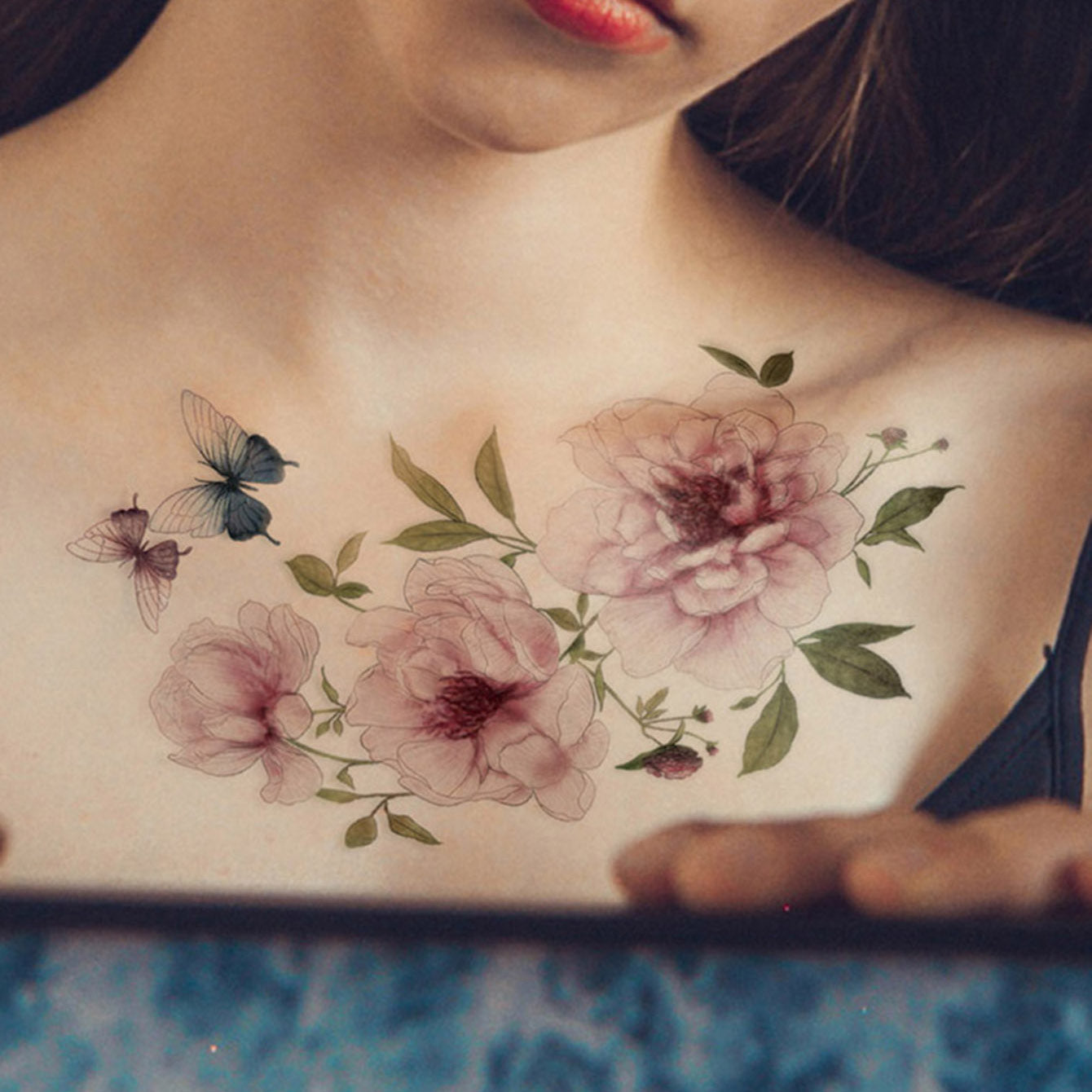 6-Piece Beautiful Flower Printed Body Tattoo Stickers