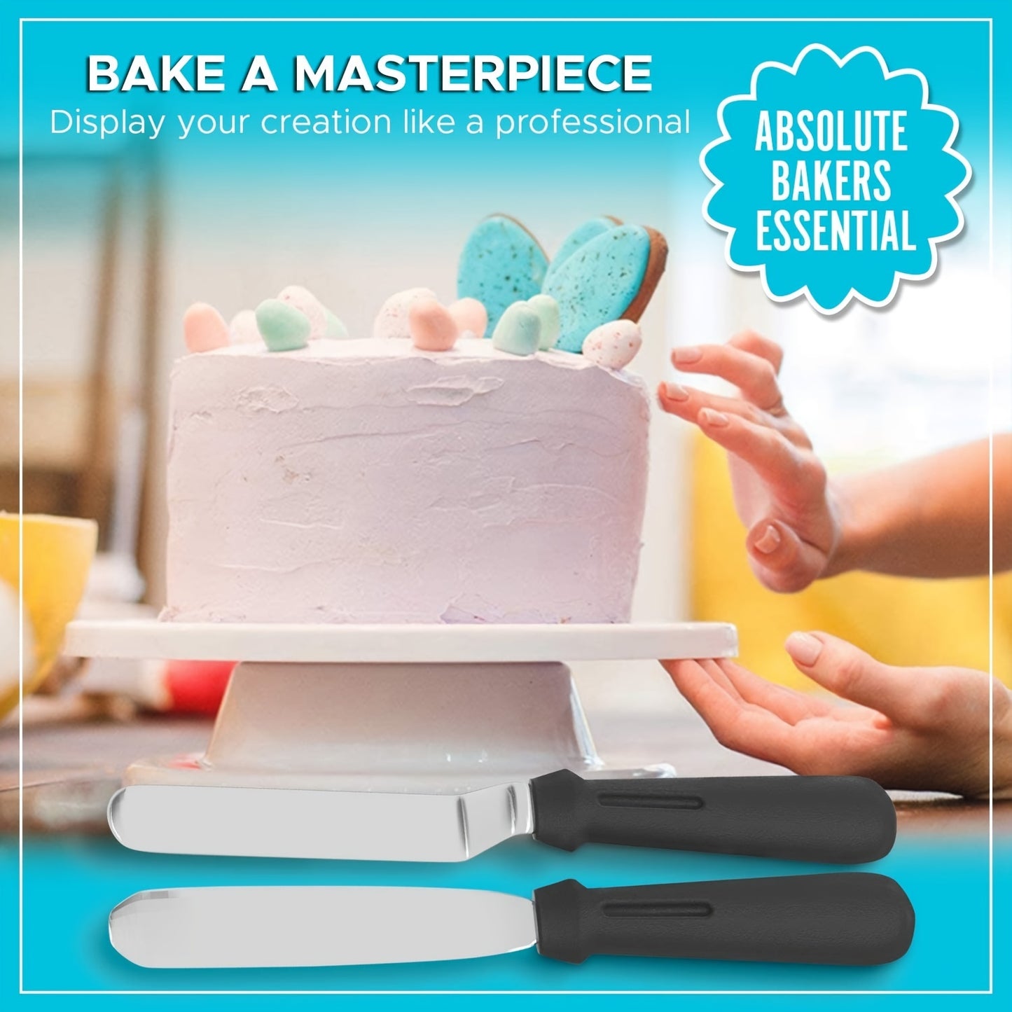 6pcs Deluxe Cake Decorating Kit with 11" Rotating Turntable