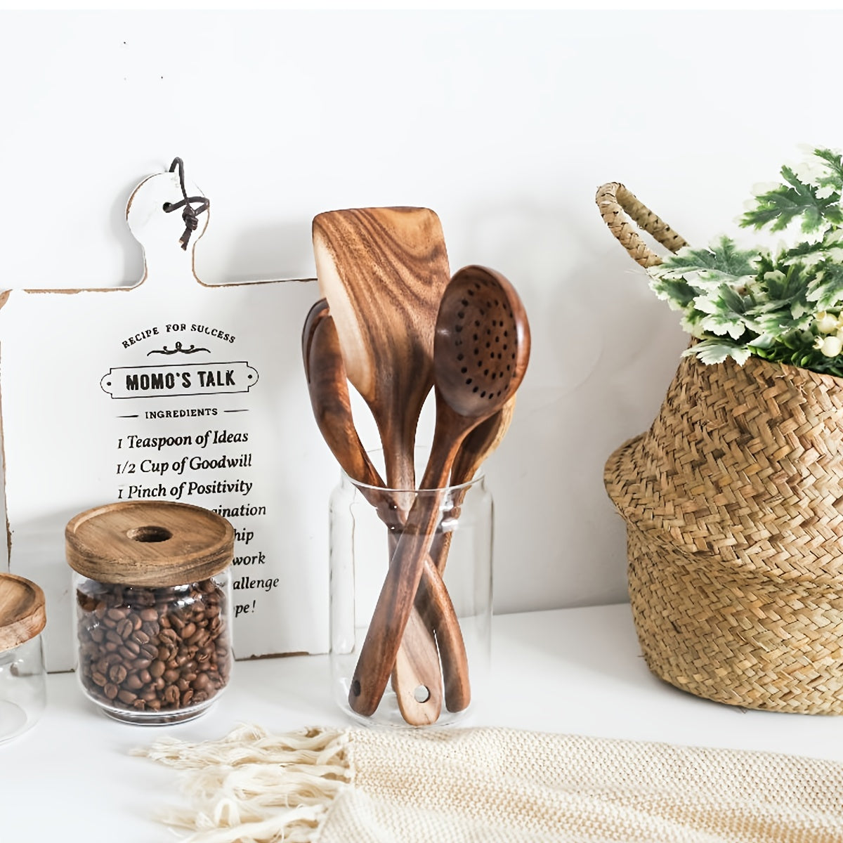 Premium Teak Wooden Cutlery Spoon & Spatula Set