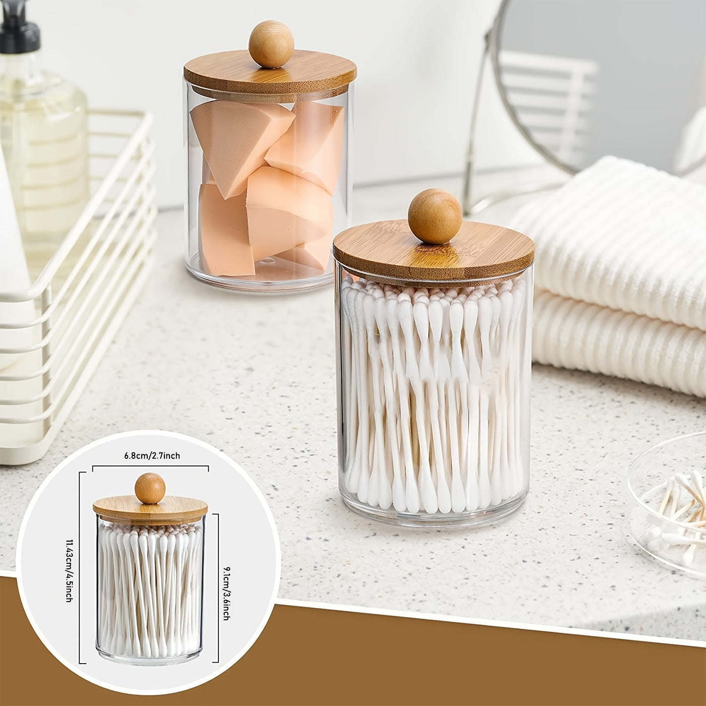 Bamboo Lid Apothecary Jar Set