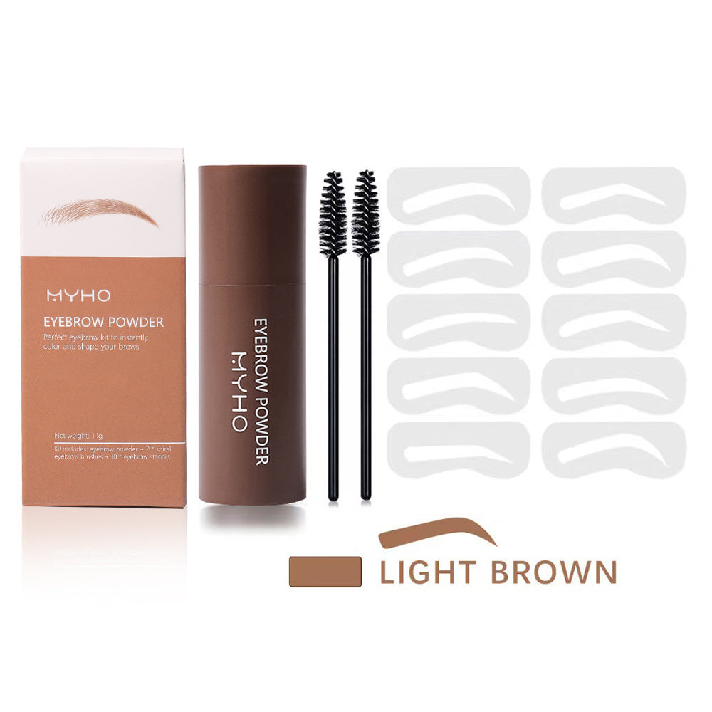 One-Step Eyebrow Stamp Stencils Kit: Powder Makeup for Perfect Brows