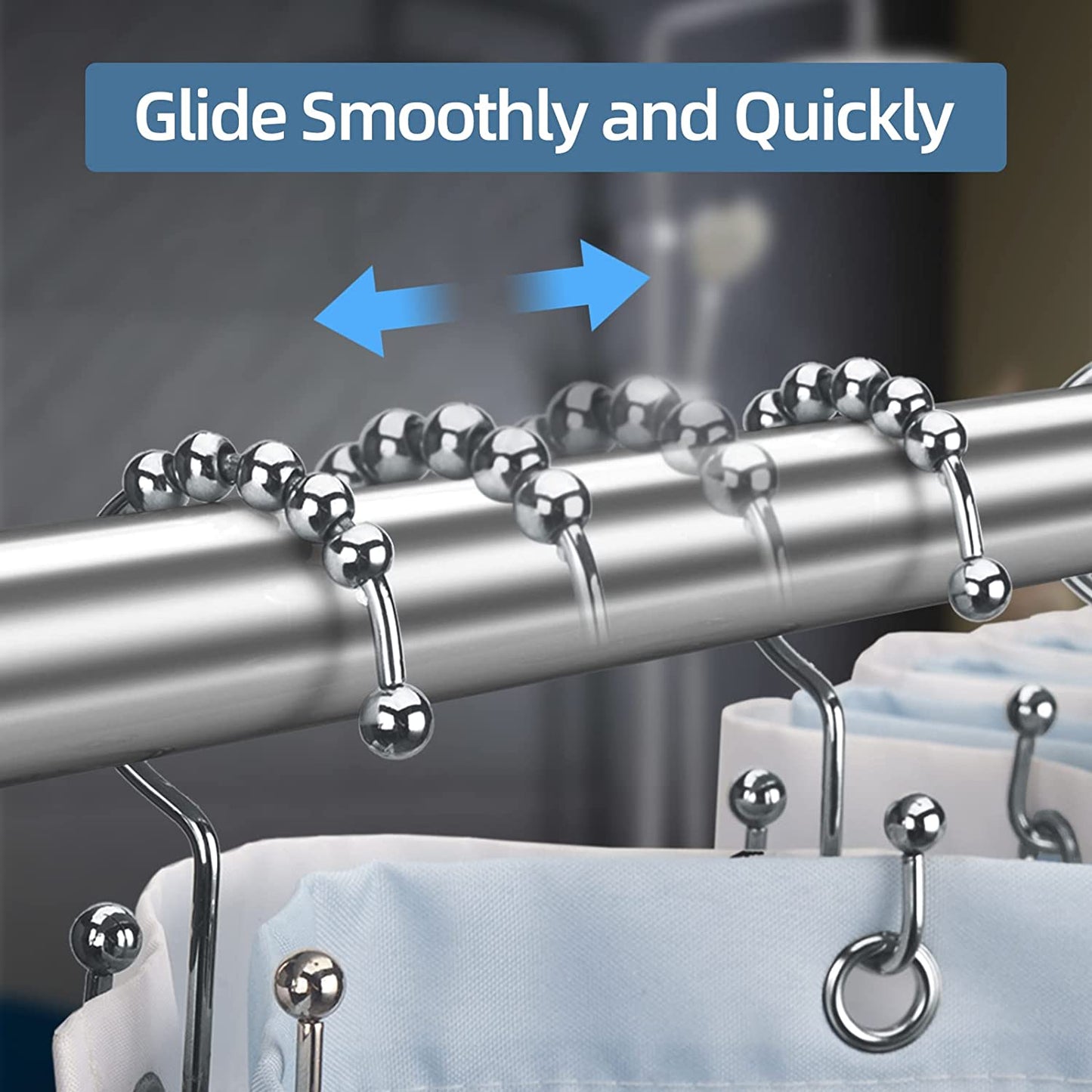 Luxury 12-Piece Shower Curtain Hook Set