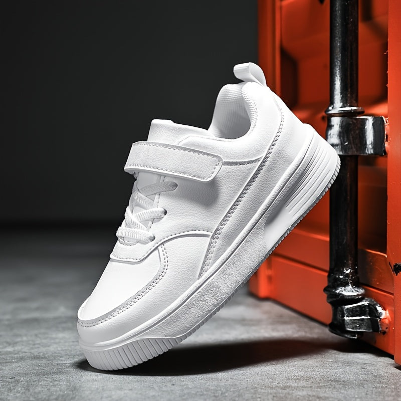 Boys Casual Simple Skate Shoes - Lace-up Soft Sole Low Top Lightweight Shoes for Walking