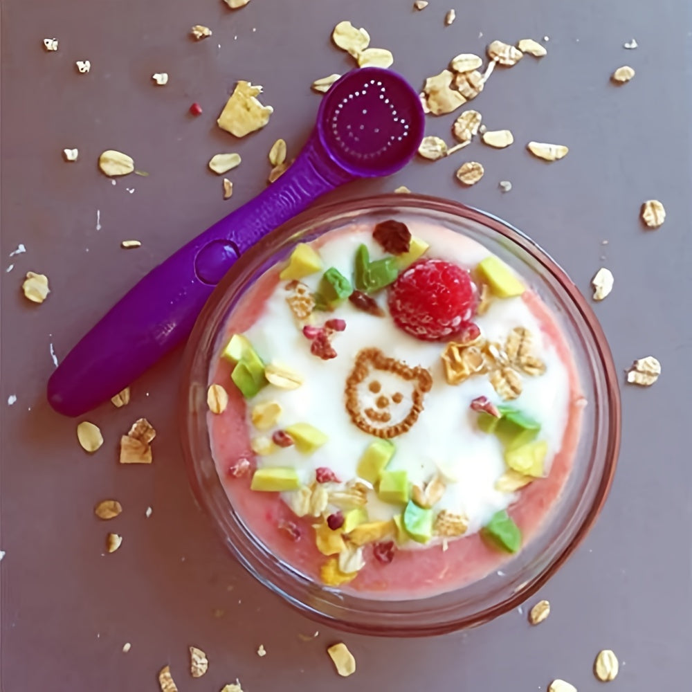 Electric Coffee Stencil Set - 9 Pattern Magic Spoon for Coffee Decoration and Cake Food Spoon