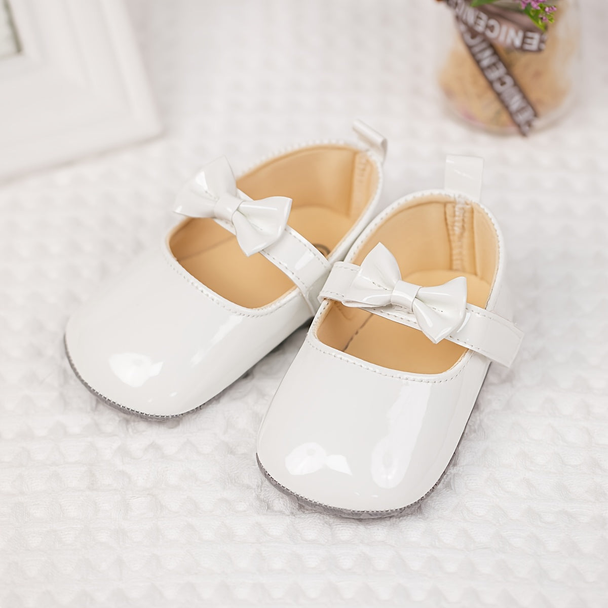 Baby Soft-soled Mary Jane Shoes with Bow Decor