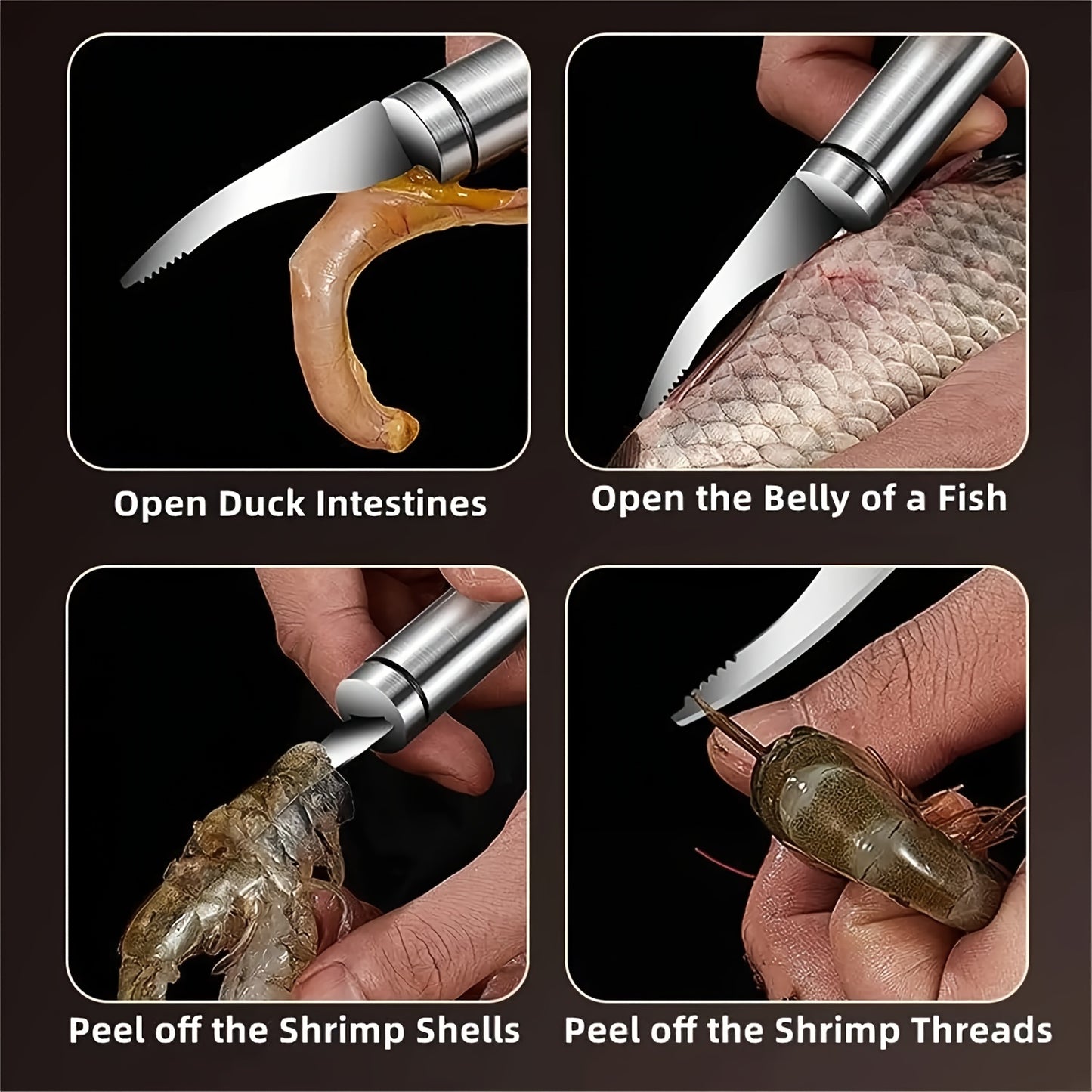 2 Pack 5-in-1 Multifunctional Shrimp Line Knife