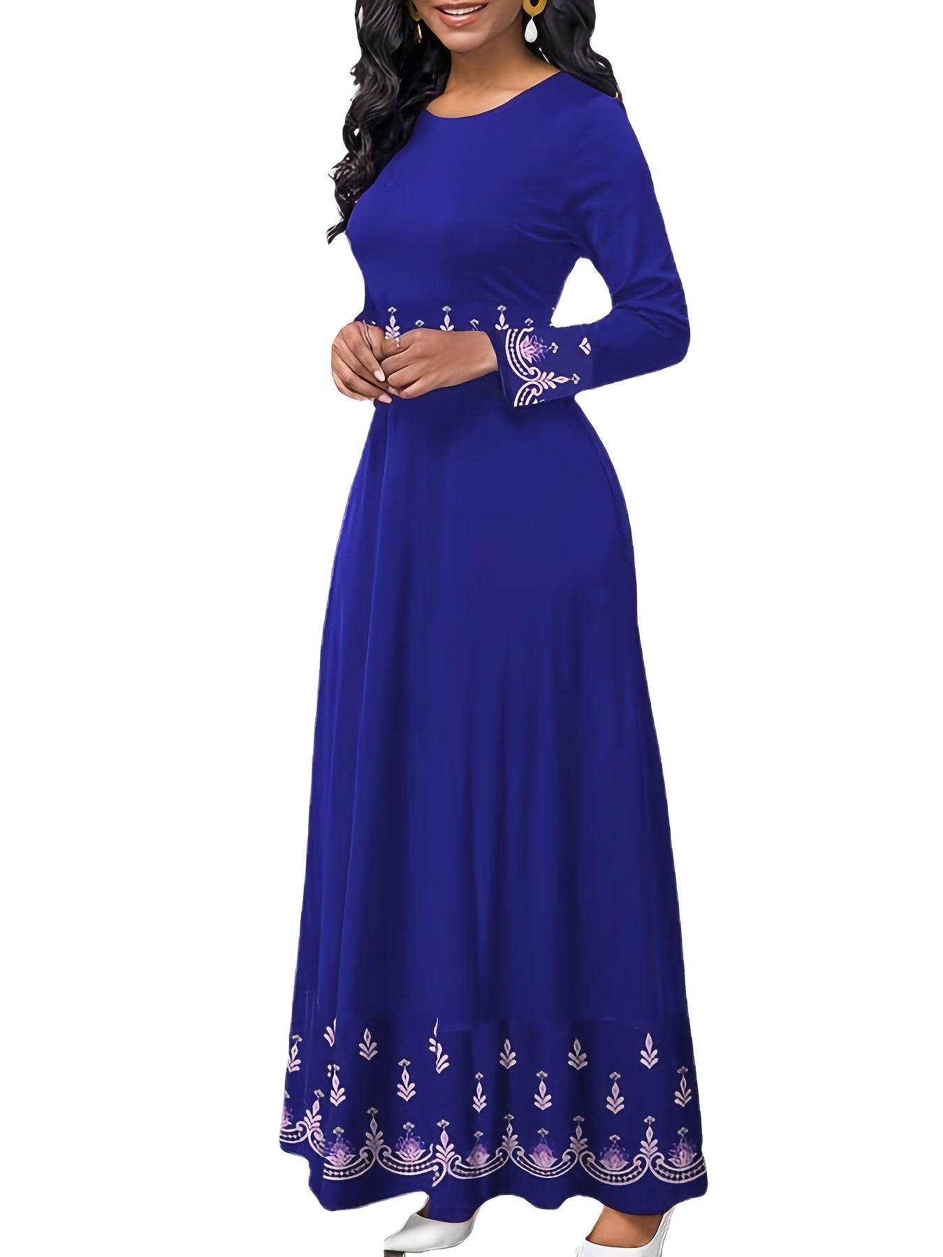 Vintage Print Slim Dress