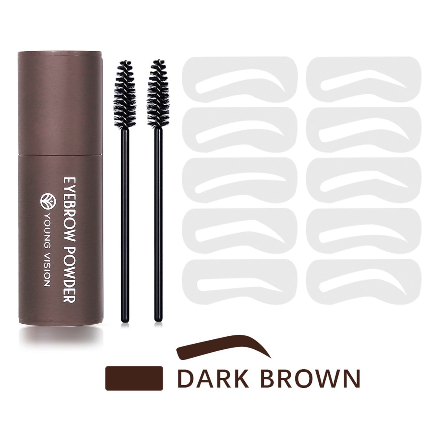 One-Step Eyebrow Stamp Stencils Kit: Powder Makeup for Perfect Brows