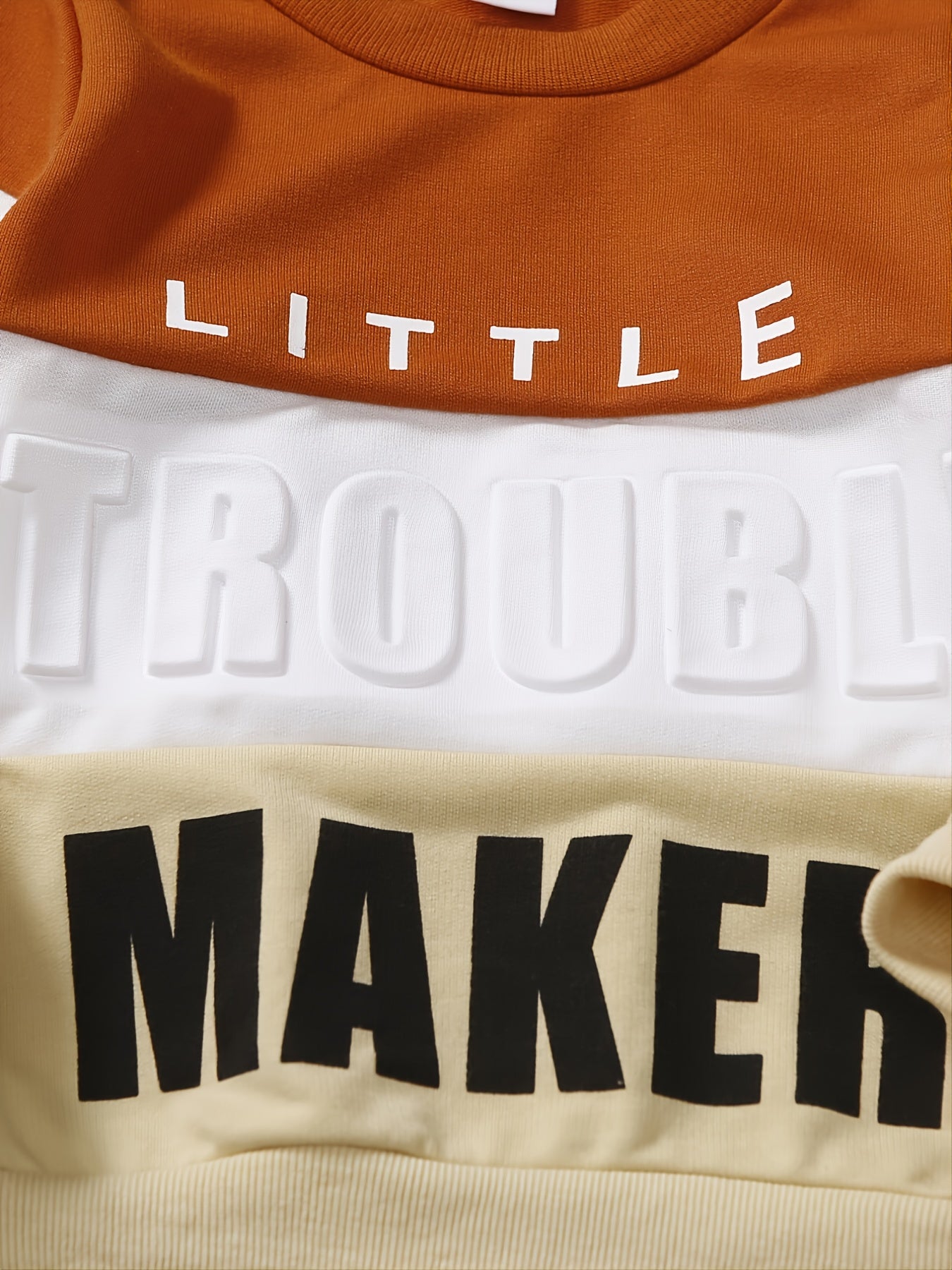 Colorblock Letter Sweatshirt & Pant Set for Baby Boys