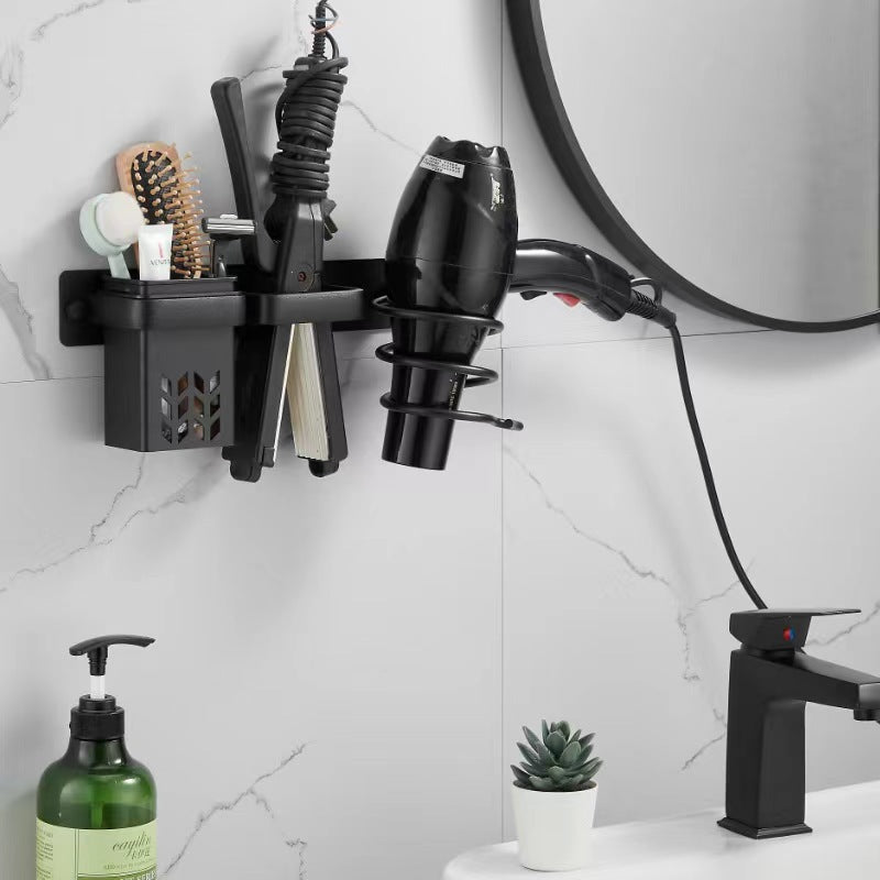 Wall-Mount Hair Dryer & Curling Iron Holder