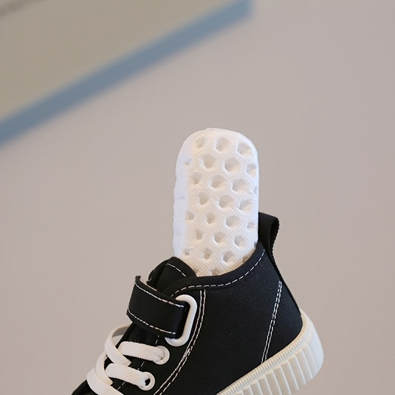 Toddler Boys Casual Canvas Sneakers with Hook & Loop Fastener
