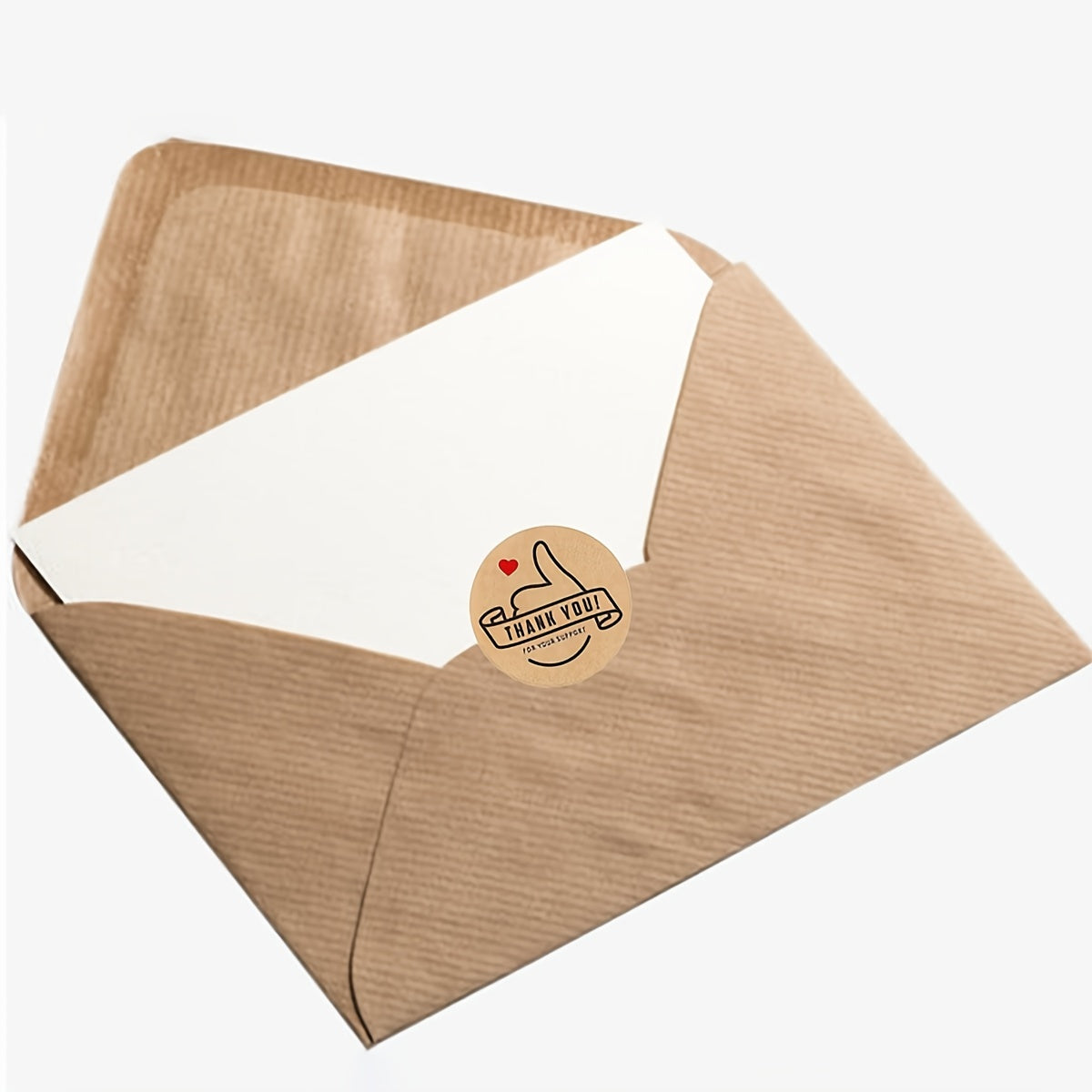 500PCS Kraft "Thank You" Stickers Roll