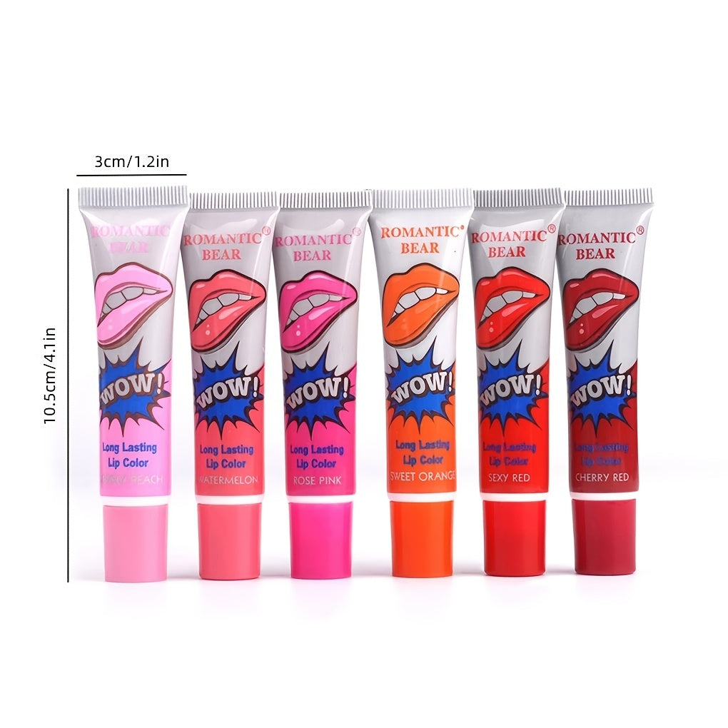 Moisturizing Peel-Off Liquid Lipstick - 6 Colors, Waterproof, Long-lasting, Lip Gloss Mask, Makeup Tear Pull Lip Lint Cosmetics