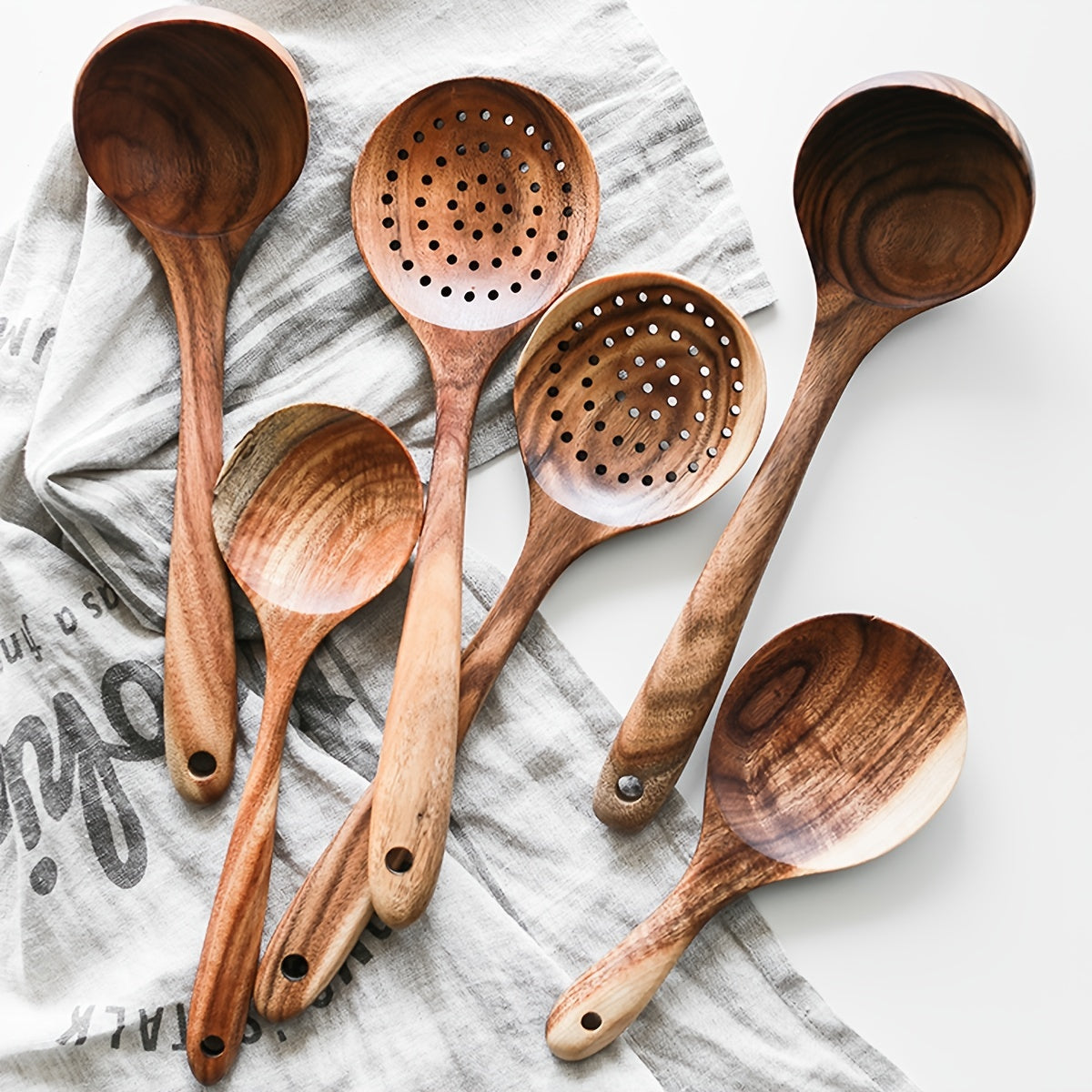 Premium Teak Wooden Cutlery Spoon & Spatula Set