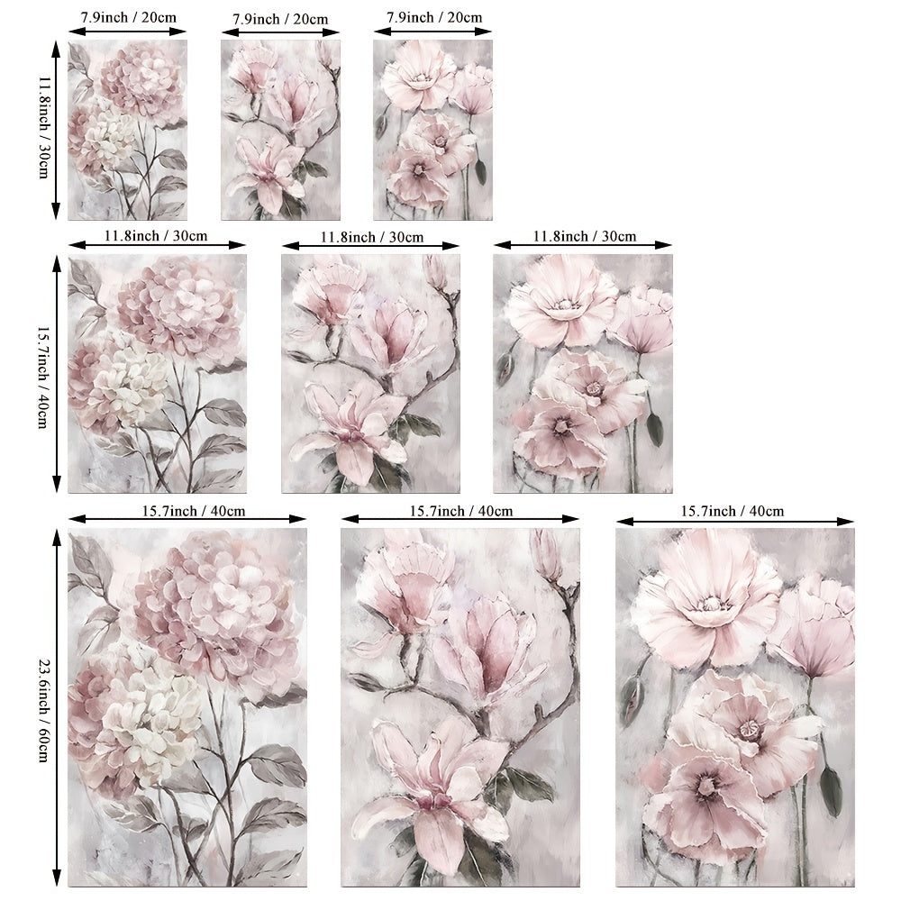 3PCS Flowers Posters - Frameless Wall Art Canvas
