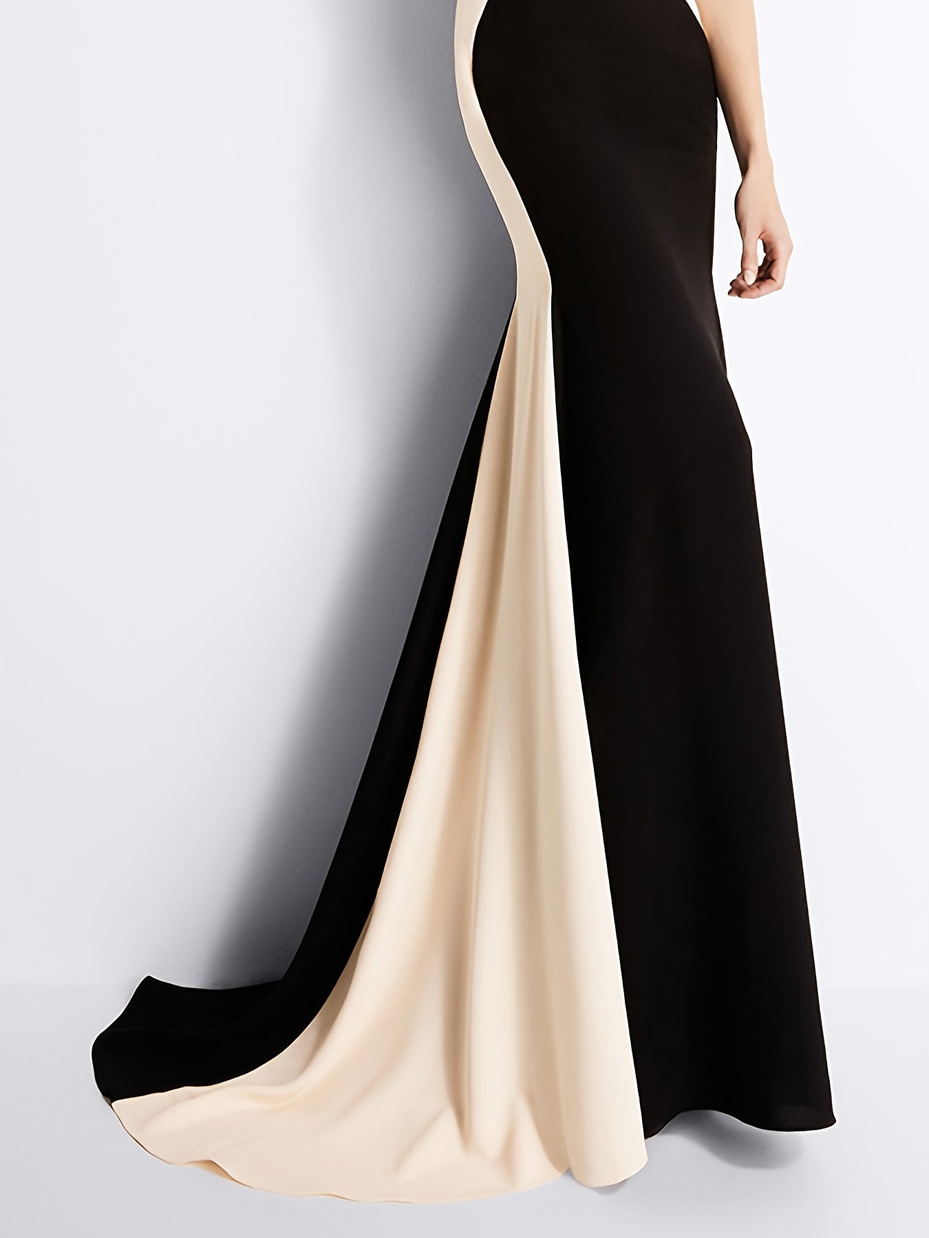 Women's Elegant Color Block Slim Long Dress
