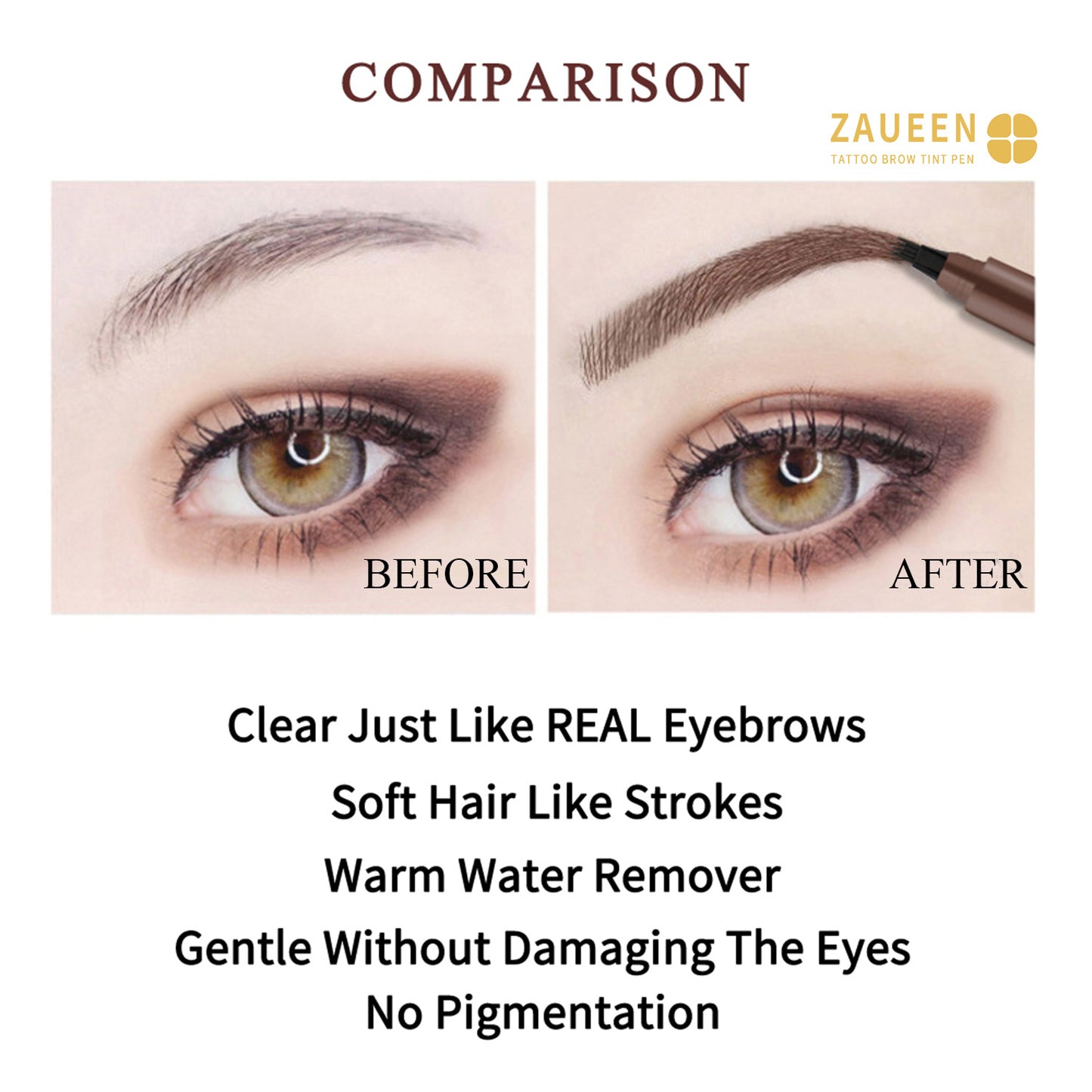 Microblading Eyebrow Pen: Waterproof, Long-Lasting, Black-Brown Brow Pencil